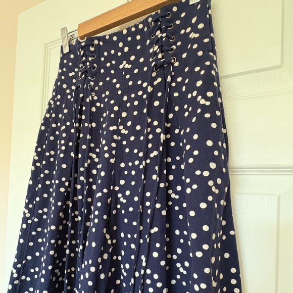 Free People Navy and White Wide-Leg Pants - Picture 2 of 5